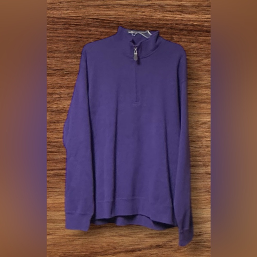 NWT Orvis Purple Quarter Zip Pullover Sweater Men's sz L